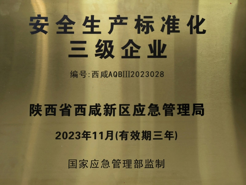 安全生產(chǎn)標(biāo)準(zhǔn)化三級證書